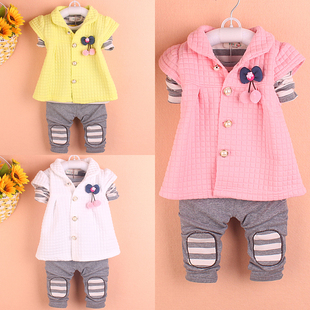 新款2016韩版新款女童装春装秋季运动休闲儿童套装外套宝宝三件套