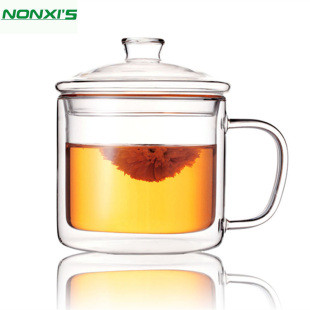 Nonxis龙兮 耐热双层玻璃杯 大茶缸咖啡杯隔热创意茶杯透明水杯子