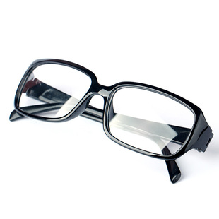 高档纯天然水晶眼镜石头镜 男女款大号黑框眼镜 白水晶平光护目镜