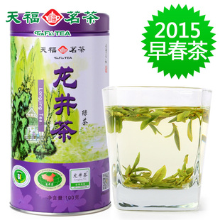 天福茗茶 龙井茶-M11 浙江高山特级绿茶 2015年早春绿茶 100克罐
