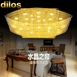 迪洛斯水晶LED吸顶灯温馨浪漫客厅卧室婚房异形无极调光遥控灯具
