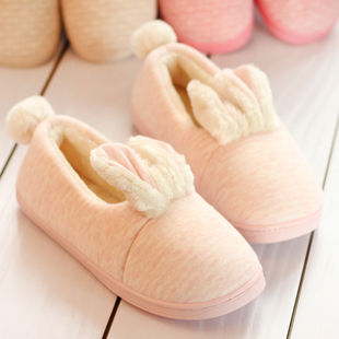 卡通可爱兔子棉拖鞋包跟女冬季保暖孕妇月子鞋家居家防滑软底棉鞋