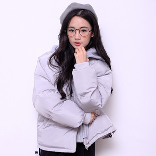 2015冬季韩版简约加厚夹棉外套棉衣保暖长袖宽松