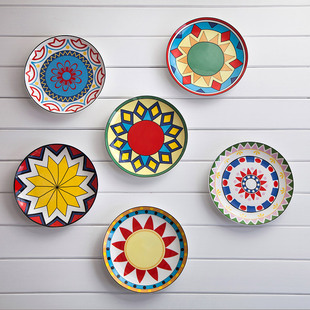 陶瓷装饰盘家用菜盘水果盘子创意个性西餐盘碟子骨瓷餐具复古摆件