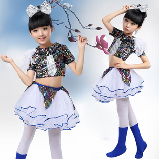 六一儿童演出合唱女童表演服饰亮片蓬蓬裙幼儿现代舞爵士舞服装