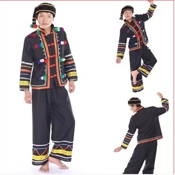 六一新款少数民族男装长袖布依族布朗族服装壮族佤族哈尼族表演服
