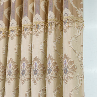 欧式窗帘客厅高档棉麻卧室全遮光布料现代简约平面窗落地窗帘成品