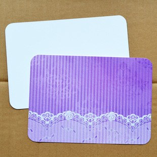 【嘉乐】浅紫色 蕾丝图案 主持人手卡 单面空白明信片 10张标价