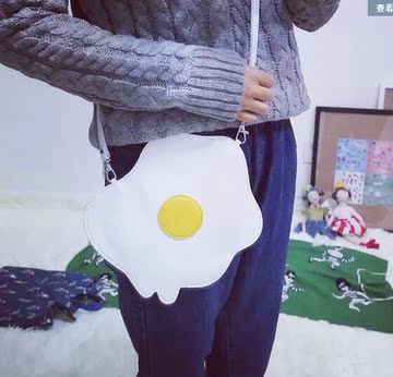 韩国ulzzang荷包蛋包包煎蛋可爱软萌童趣卡通原宿斜挎包女鸡蛋包