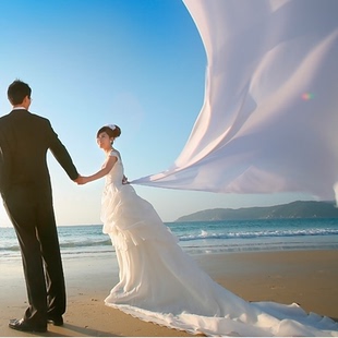 新娘结婚婚纱超长超仙飘逸外景５米头纱，海边外景头纱