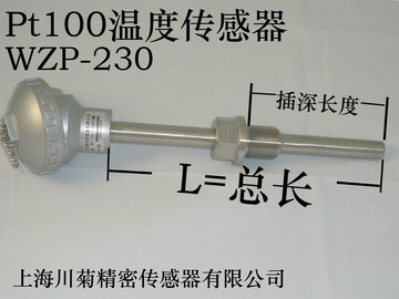 WZP-230/WZP-130/PT100铂热电阻/PT100温度传感器/固定螺纹热电偶