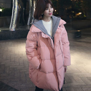 2015冬季新款DK韩版宽松棉衣外套学生加厚保暖中长款棉服面包服女