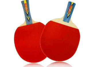 红双喜三星乒乓球拍长柄横拍单只专业乒乓球拍双面反胶A3002拍套