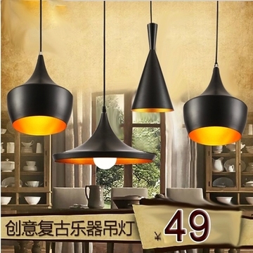 现代简约创意美式铝材餐厅酒吧台单头吊灯 北欧复古咖啡厅灯具LED