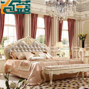 法式卧室烤漆家具欧式床公主床法式婚床高箱双人床储物1.5/1.8米