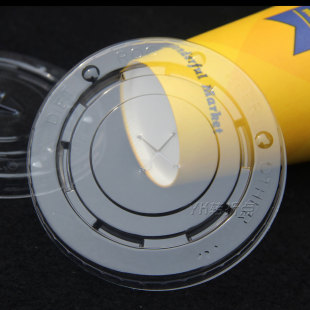 一次性加厚塑料杯盖子 透明十字盖盖 半圆盖PP平盖 100只 9.5CM