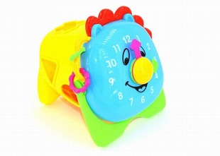 厂家供应卡通时钟积木桶儿童启蒙益智认知盒宝宝玩具几何形状5368