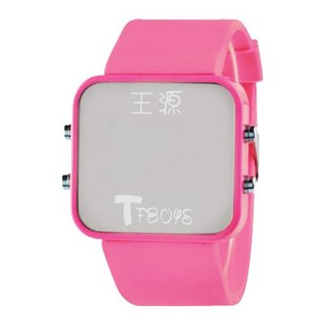 TFBOYS新款LED电子表 王俊凯韩版流行男表果冻女表学生四叶草手表