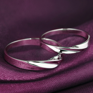 chang 925纯银情侣戒指一对女男对戒指环表白礼物婚戒日韩版礼物
