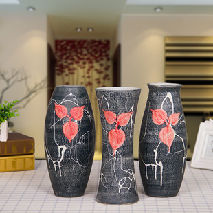 推荐 景德镇陶瓷器花瓶 创意艺术三件套花瓶 客厅家居装饰品摆件