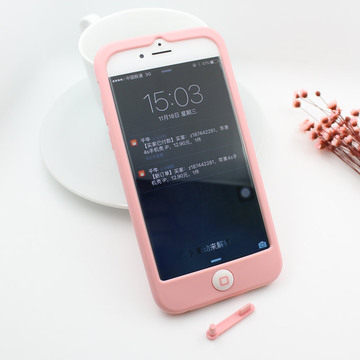苹果6手机壳 iphone6 Plus硅胶保护套 韩国可爱聪明豆软胶套潮女