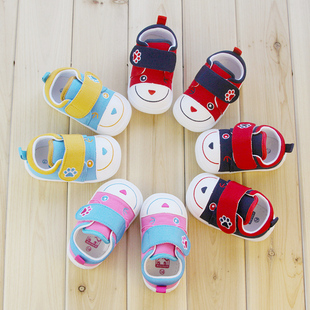 爱伢芽秋新款0-3岁男女宝宝鞋子婴儿软底防滑机能布鞋卡通学步鞋