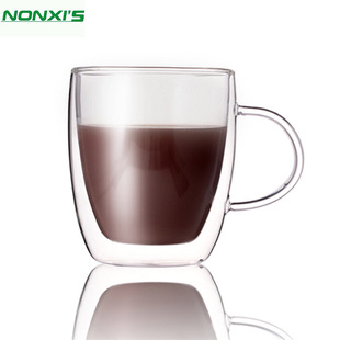 Nonxis 龙兮玻璃牛奶双层隔热泡茶杯 大容量咖啡杯玻璃水杯子