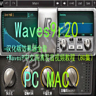 后期混音效果器Waves 9最新汉化版+高清视频教程80集+混音实例