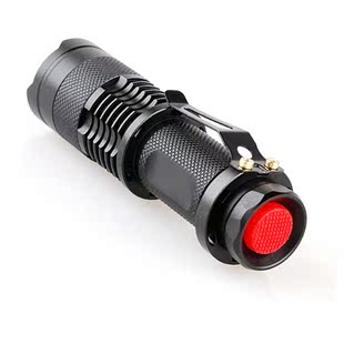 LED强光手电筒Q5调焦强光手电铝合金可伸缩远射充电电筒