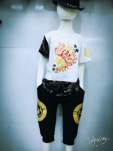香港小故事夏季短袖清仓促销大段儿童男童套装130-160特价包邮208