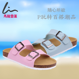 【天天特价】夏季平跟沙滩软木拖鞋女一字拖厚底沙滩凉拖防滑凉鞋