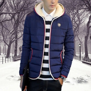 棉衣男青少年学生连帽羽绒棉服男装冬季韩版修身短款加厚棉袄外套
