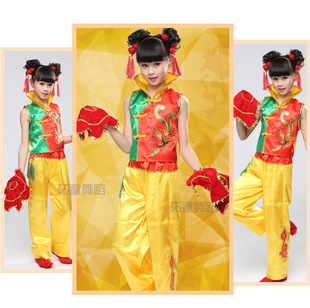 儿童中国龙凤武术服民族风表演服秧歌腰鼓演出服舞蹈服