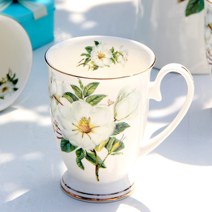 杯子陶瓷创意欧式马克杯带盖大容量骨瓷水杯早餐杯牛奶咖啡杯