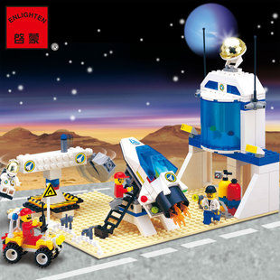 启蒙积木拼装模型6-10岁儿童益智玩具航天系列宇宙员测试基地礼物