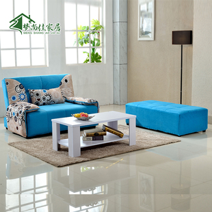 小户型单双人多功能可拆洗布艺懒人折叠沙发床 1.2米现代简约沙发