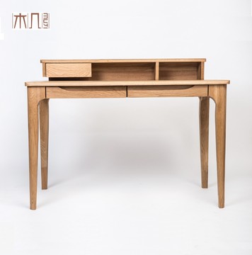 【木几】美国白橡纯全实木书桌现代简约书房家具北欧日式原木色