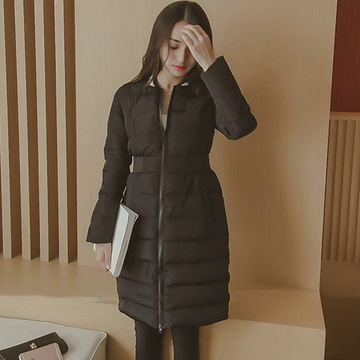 2015冬装新款百搭热销女装 韩版宽松收腰气质保暖中长款棉衣外套