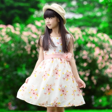 韩国童装夏季女童连衣裙纯棉儿童公主裙中大童短袖裙子2016新款