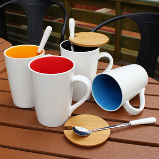 无名器 简约杯子陶瓷马克杯带盖勺个性水杯创意咖啡牛奶杯办公室