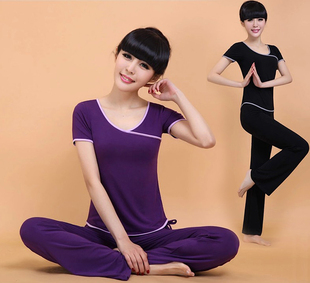2015春夏新款瑜伽服套装莫代尔瑜珈服单件套装中短袖女舞蹈健身服