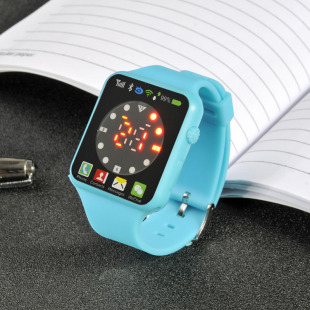 新款潮流时尚led学生手表男女款儿童表电子手表果冻手表苹果外形