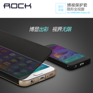 ROCK 三星S6手机壳S6皮套智能G9200保护套SM翻盖式薄潮男女Galaxy