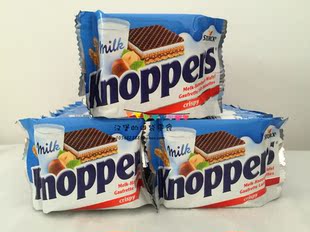【现货荷兰直邮】Knoppers牛奶榛子巧克力低卡威化饼干 10连包