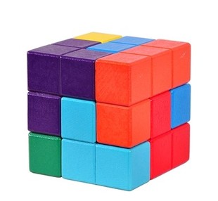 立方体方块积木教具 儿童木质益智玩具幼儿园