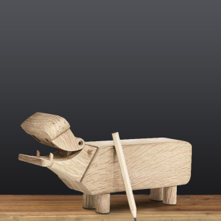 Kay Bojesen 北欧丹麦原木雕刻木偶实木河马摆件家居饰品创意礼物