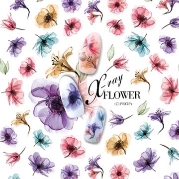 正品日本美甲贴纸大牌 Sha-Nail Pro 花卉系列透视效果繁花 贴纸