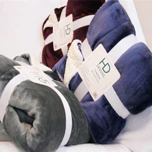 双层羊羔绒毛毯加厚双人珊瑚绒空调毯单人床盖毯冬季午睡沙发毯子
