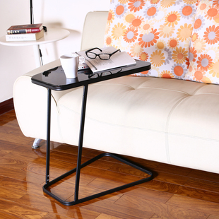 创意简易钢化玻璃移动笔记本电脑桌床上用简约懒人床边桌沙发边桌