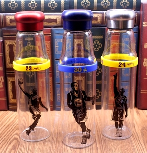 NBA球迷纪念水瓶科比詹姆斯库里创意篮球周边水杯送朋友生日礼物